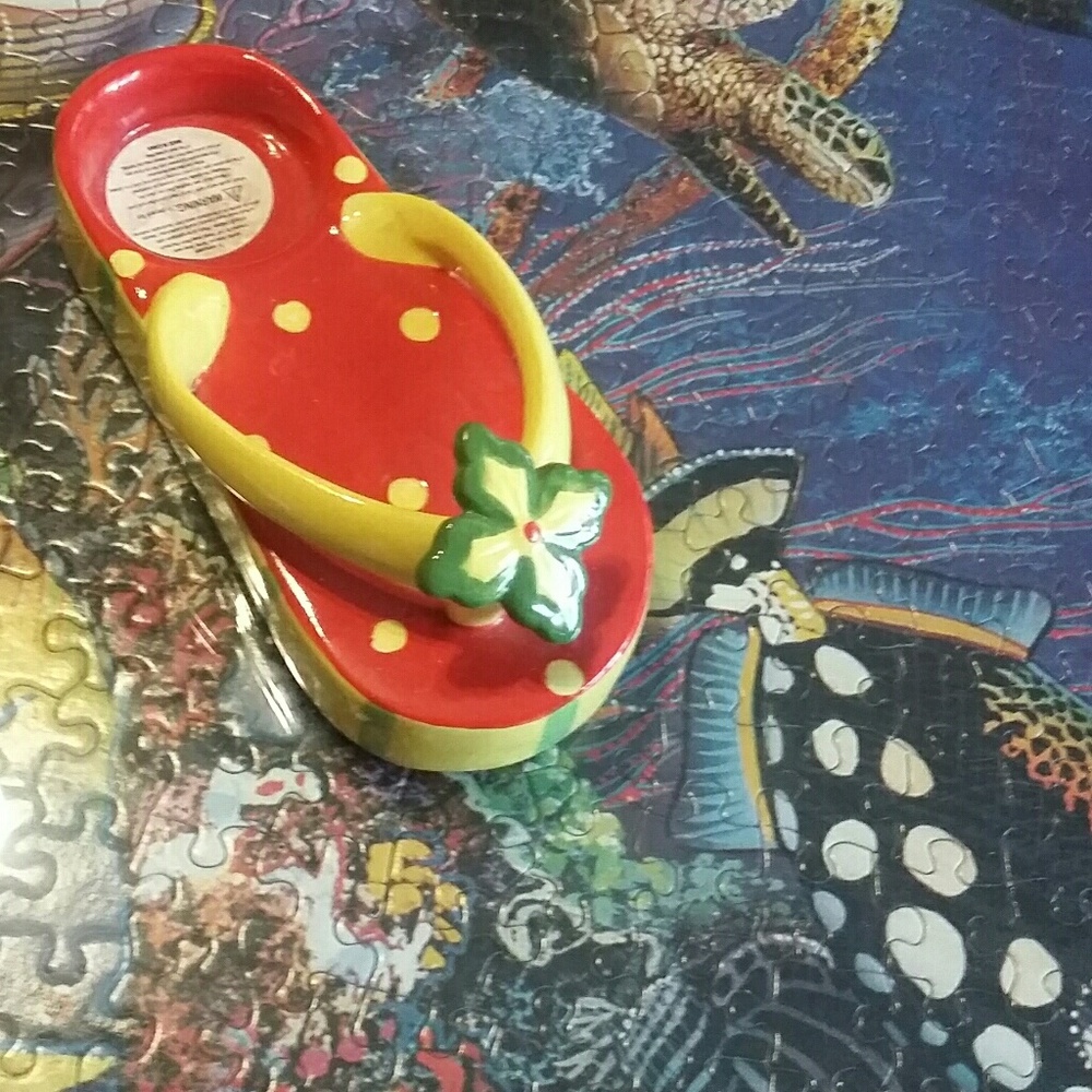 Candle holder tea cup  flip flops Glass